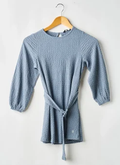 Robe Mi-longue Levv Label Bleu Manches Longues