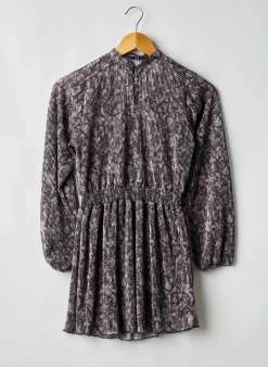 Robe Mi-longue Levv Label Noir Manches Longues