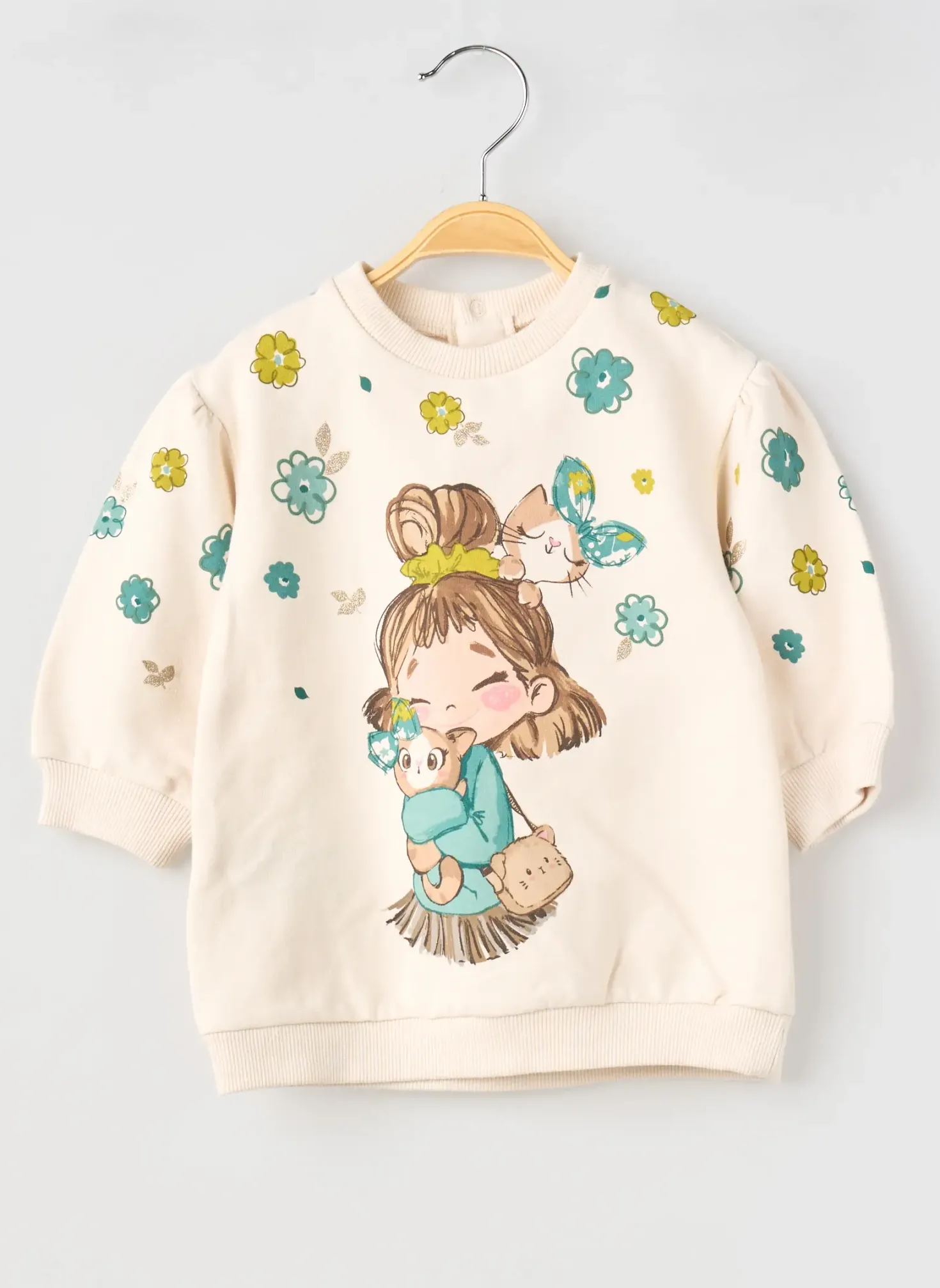 Robe Mi-longue Mayoral Beige Manches Longues