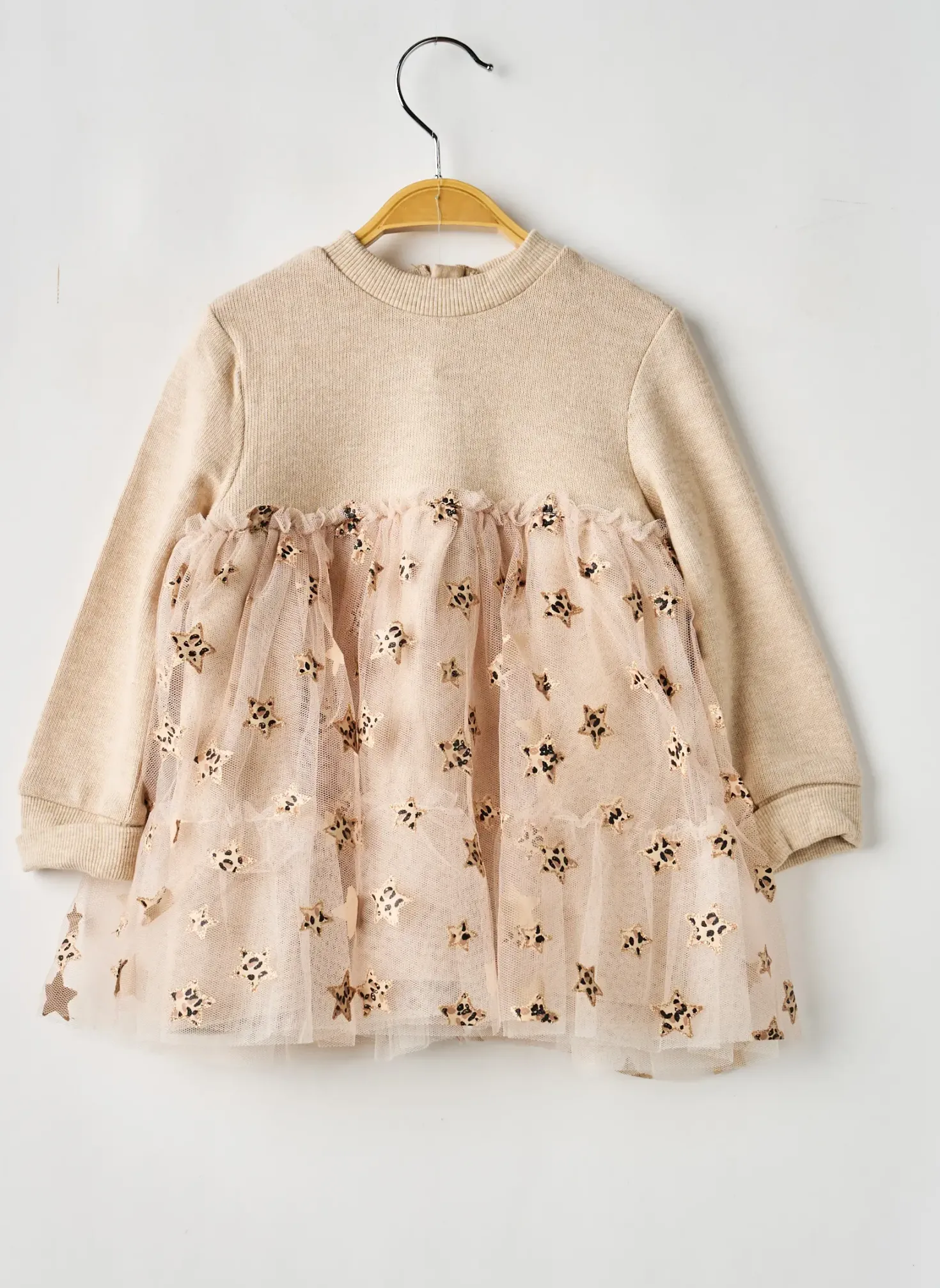 Robe Mi-longue Mayoral Beige Manches Longues