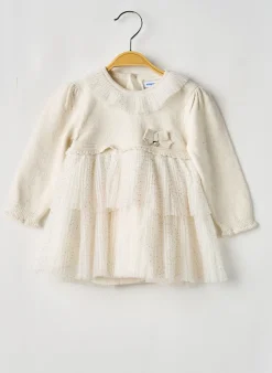 Robe Mi-longue Mayoral Beige Manches Longues