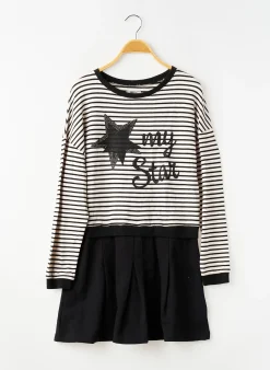 Robe Mi-longue Mayoral Noir Manches Longues