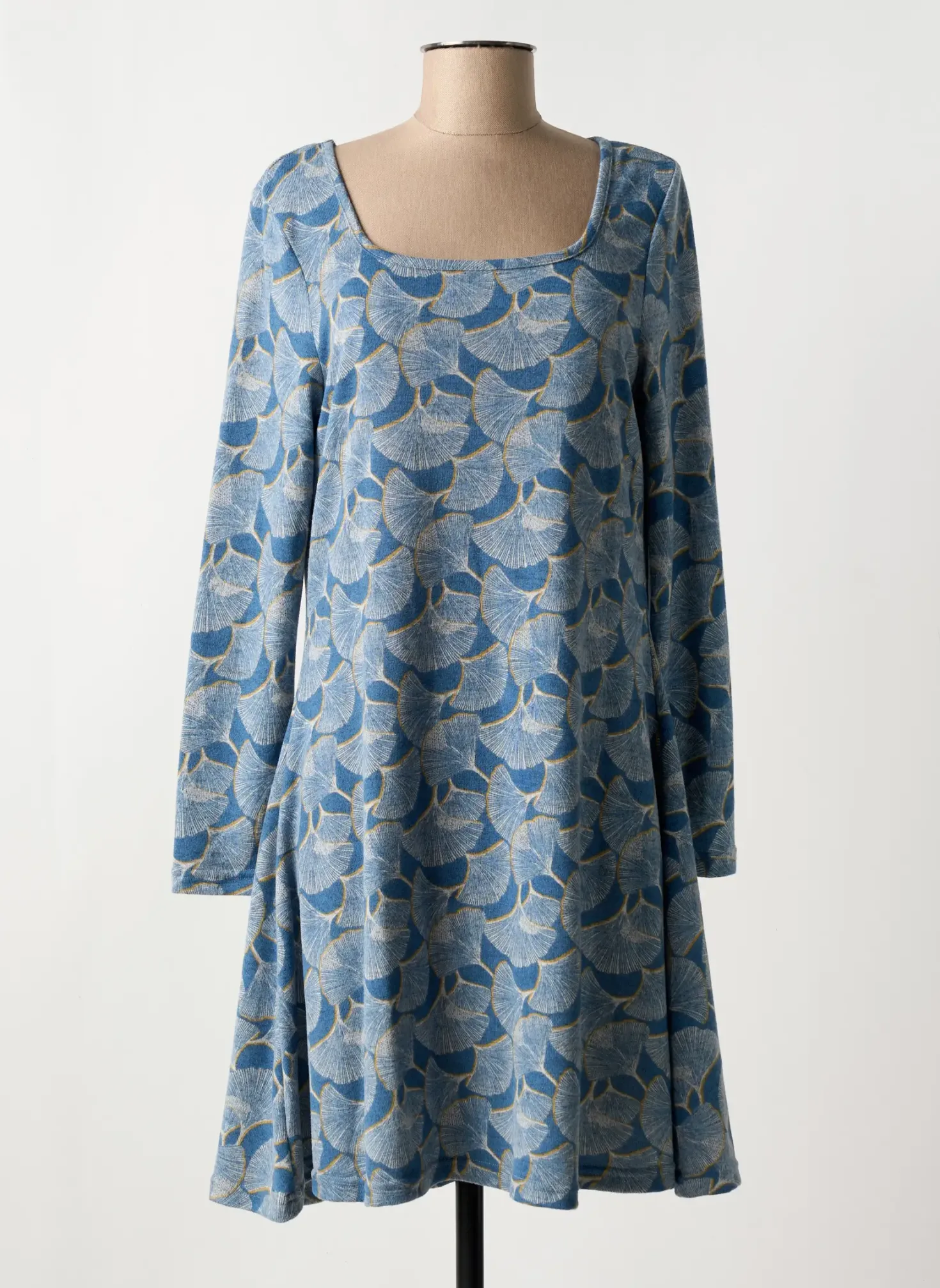 Robe Mi-longue Md'm Bleu Manches Longues