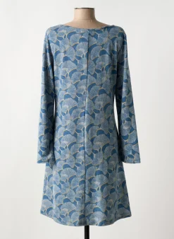 Robe Mi-longue Md'm Bleu Manches Longues