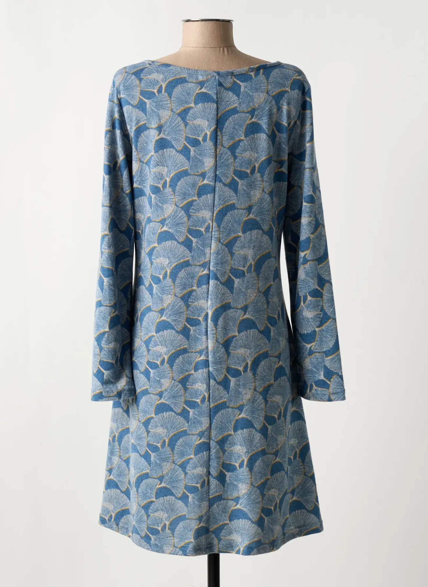 Robe Mi-longue Md'm Bleu Manches Longues