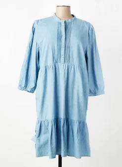 Robe Mi-longue Micha Bleu Manches Longues