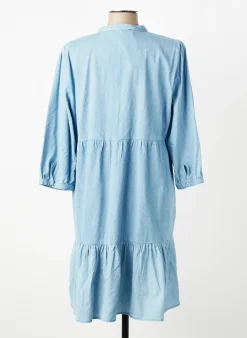 Robe Mi-longue Micha Bleu Manches Longues