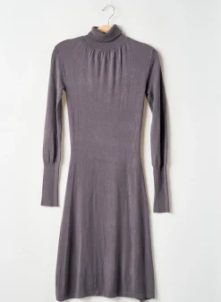 Robe Mi-longue Naf Naf Gris Manches Longues