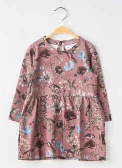 Robe Mi-longue Name It Marron Manches Longues