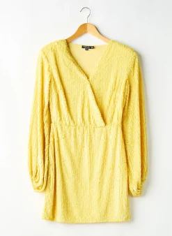 Robe Mi-longue Nasty Gal Jaune Manches Longues