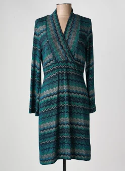 Robe Mi-longue Nathalie Chaize Vert Manches Longues