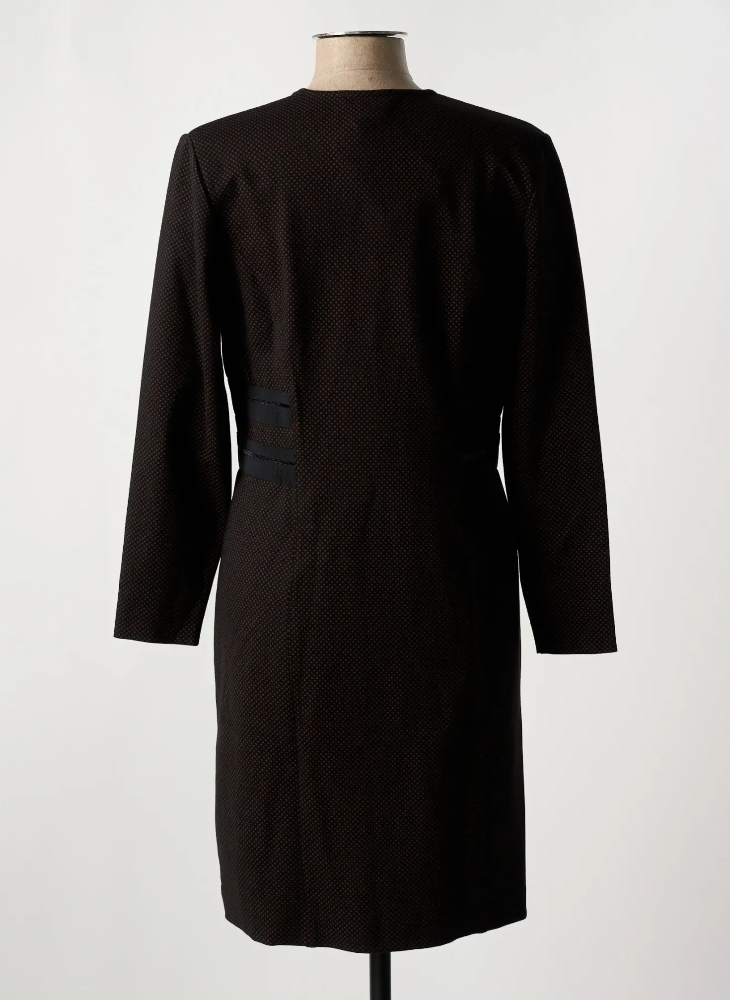 Robe Mi-longue Nathalie Chaize Noir Manches Longues