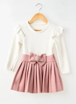 Robe Mi-longue !oho! Rose Manches Longues