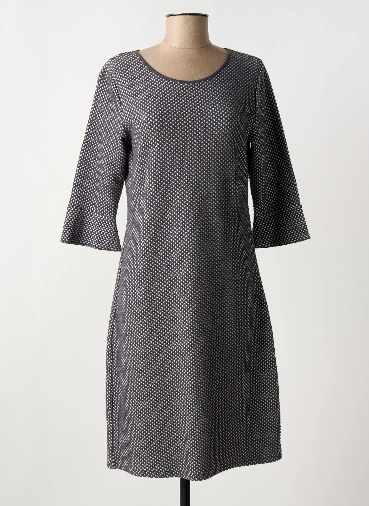 Robe Mi-longue Olsen Gris Manches 3/4