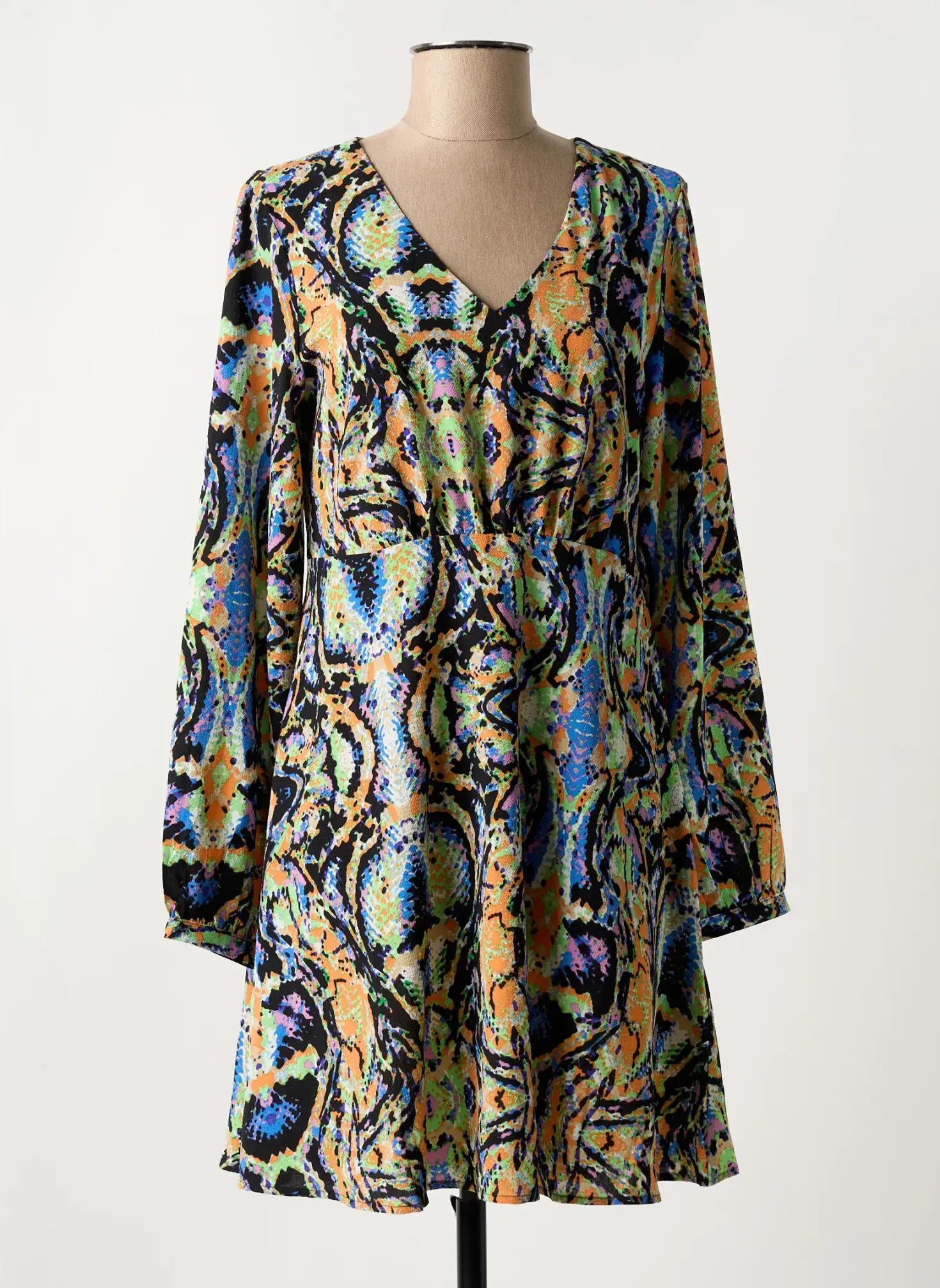 Robe Mi-longue Only Bleu Manches Longues