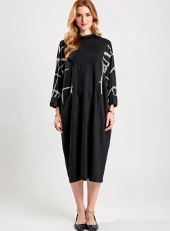 Robe Mi-longue Ozai N Ku Noir Manches Longues