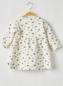Robe Mi-longue Petit Bateau Blanc Manches Longues