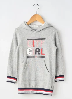 Robe Mi-longue 3 Pommes Gris Manches Longues