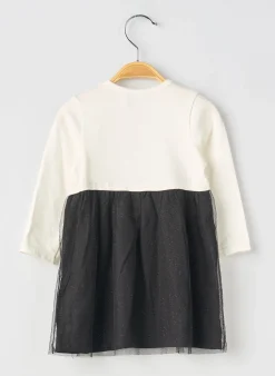 Robe Mi-longue 3 Pommes Noir Manches Longues