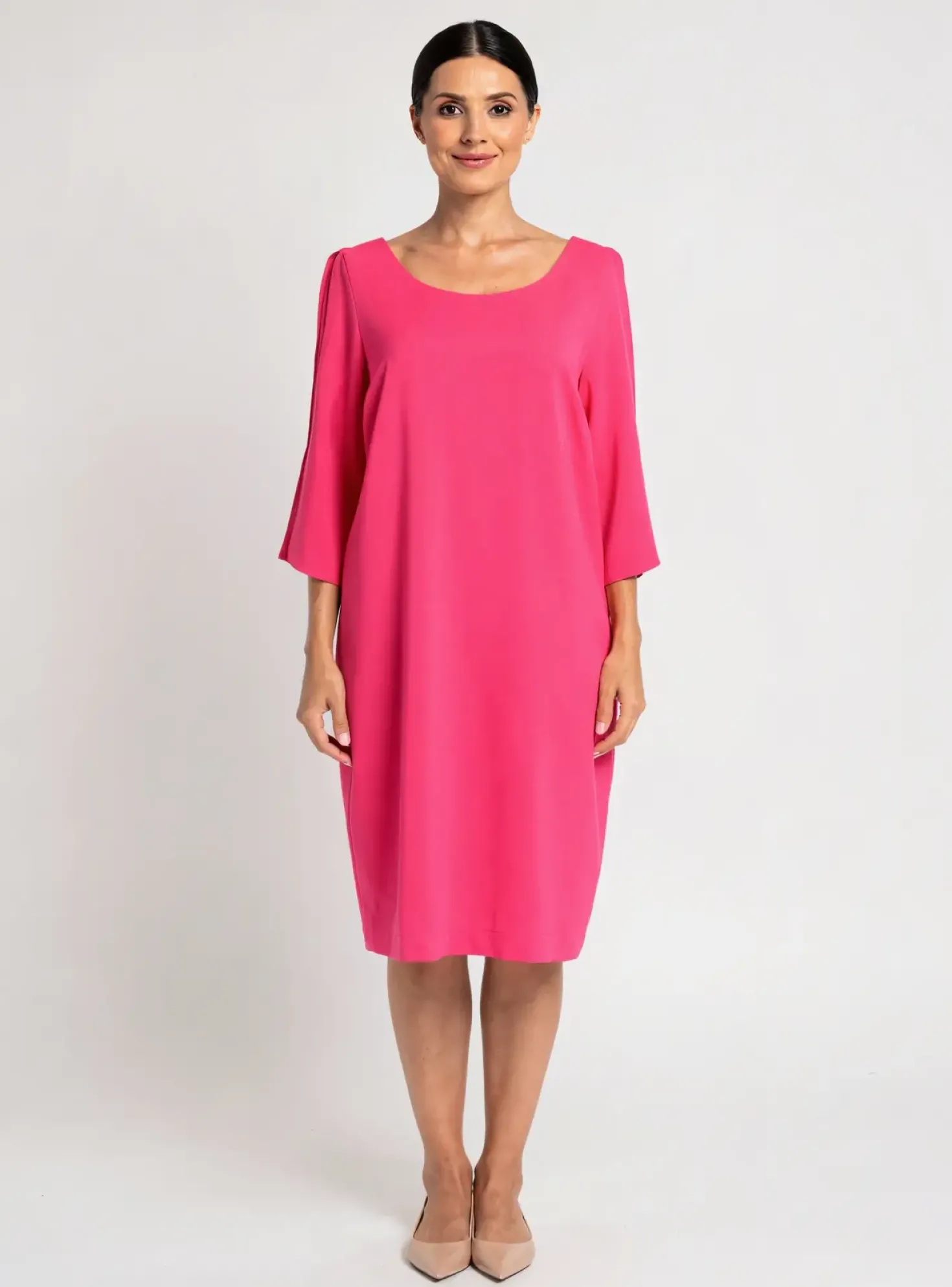 Robe Mi-longue Rever Mile Rose Manches 3/4