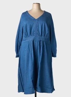 Robe Mi-longue Sheego Bleu Manches Longues