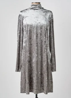 Robe Mi-longue Sheego Gris Manches Longues