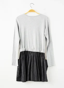 Robe Mi-longue Sorry 4 The Mess Gris Manches Longues