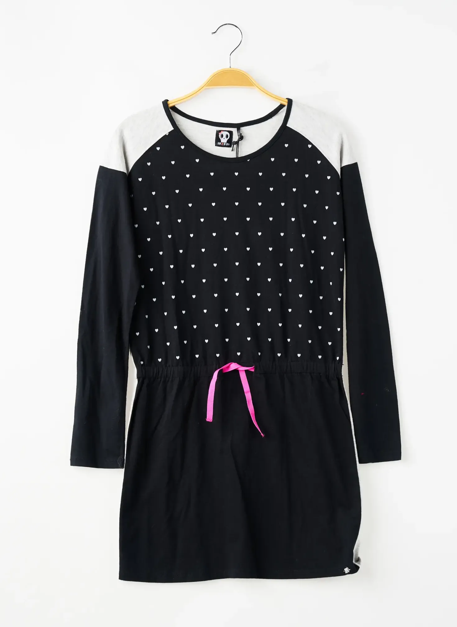 Robe Mi-longue Sorry 4 The Mess Noir Manches Longues