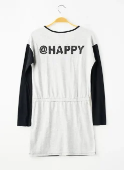 Robe Mi-longue Sorry 4 The Mess Noir Manches Longues