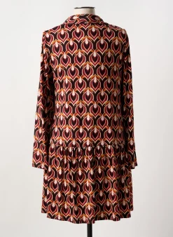 Robe Mi-longue Surkana Marron Manches Longues