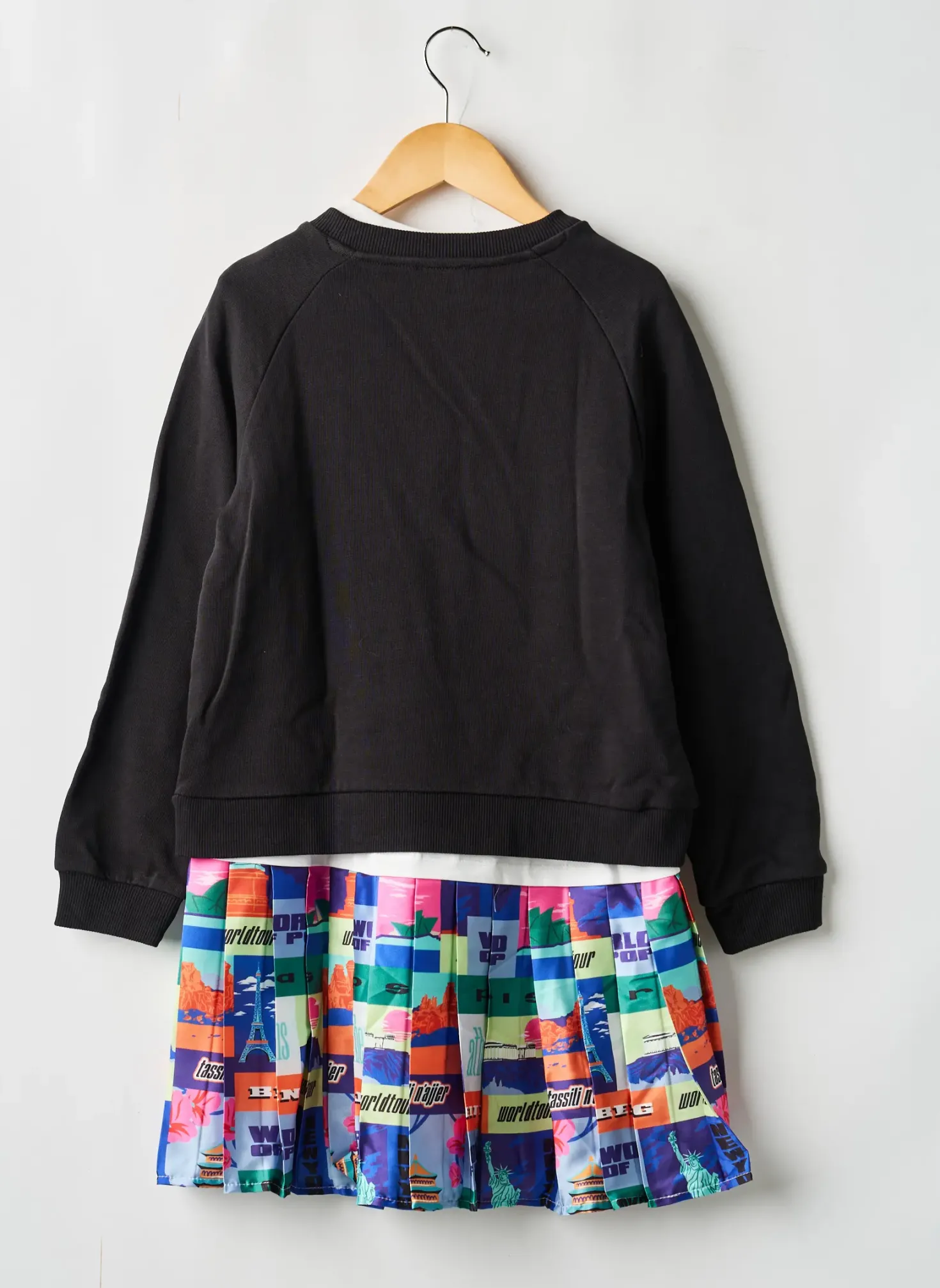 Robe Mi-longue W.o.p (world Of Pop) Noir Manches Longues
