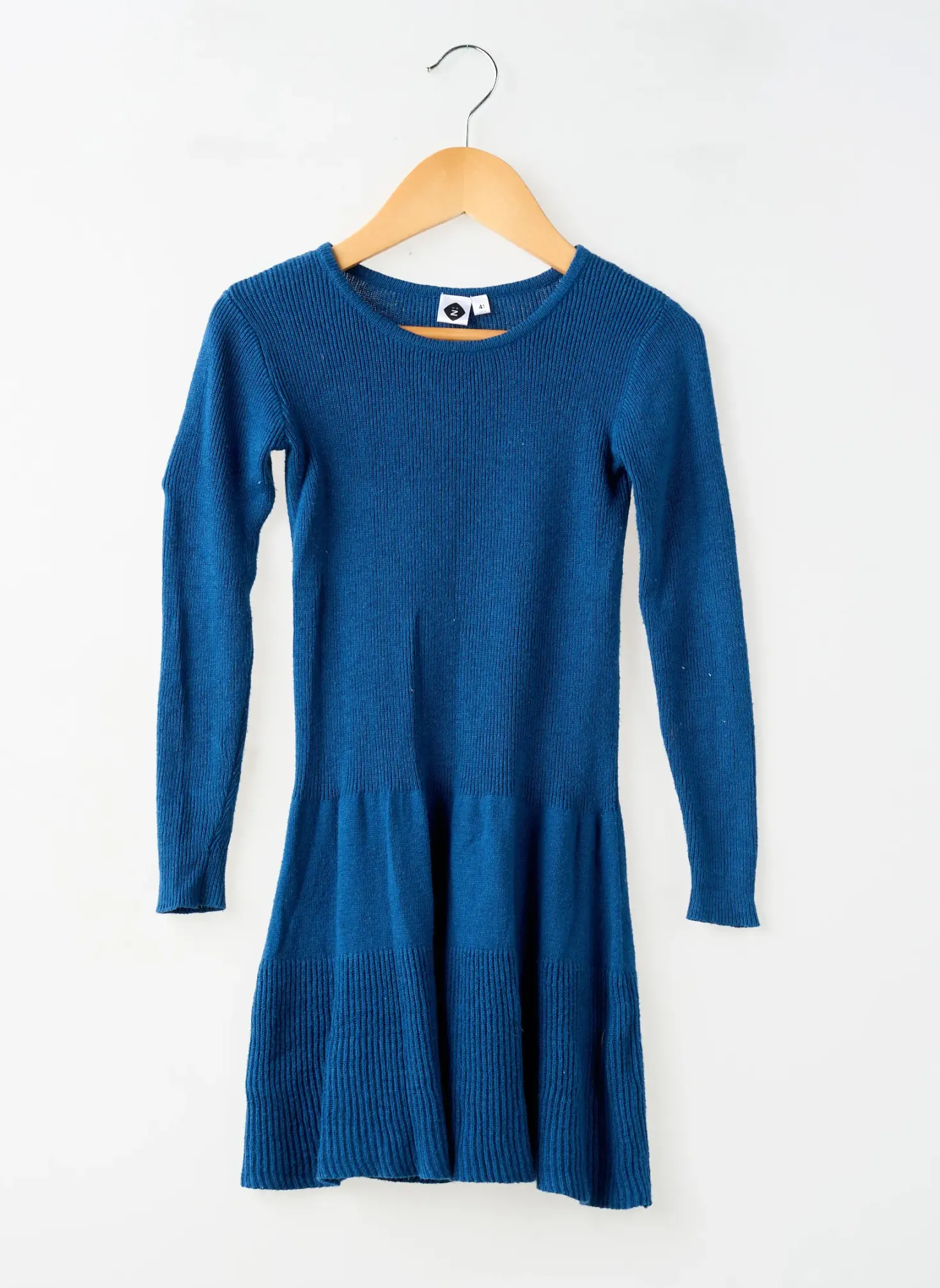 Robe Mi-longue Z Bleu Manches Longues