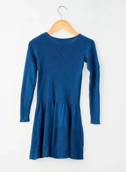 Robe Mi-longue Z Bleu Manches Longues
