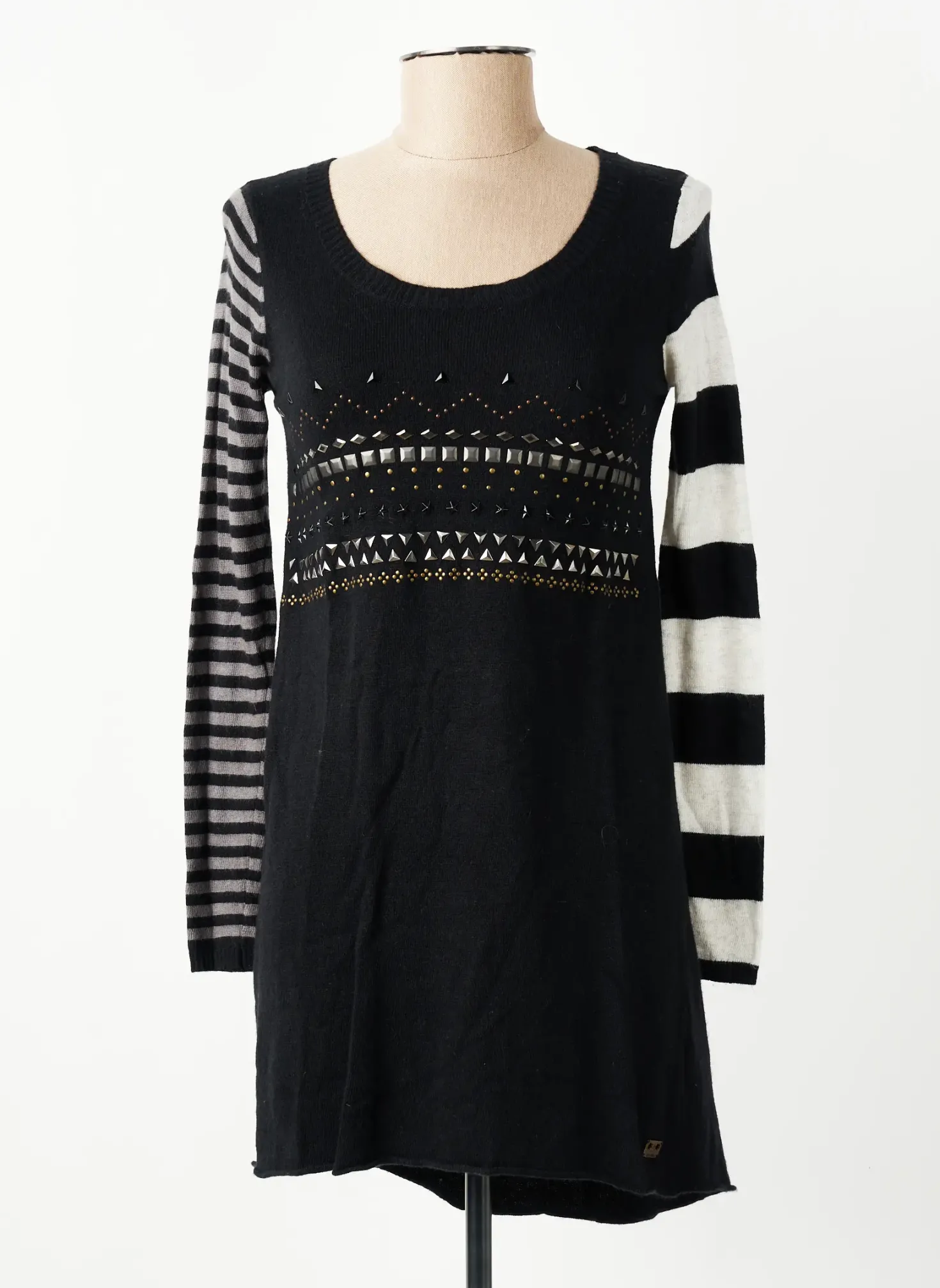 Robe Pull Chipie Noir Manches Longues