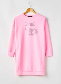 Robe Pull Karl Lagerfeld Rose Manches Longues