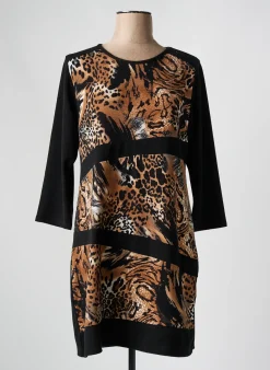 Robe Pull Marble Noir Manches Longues