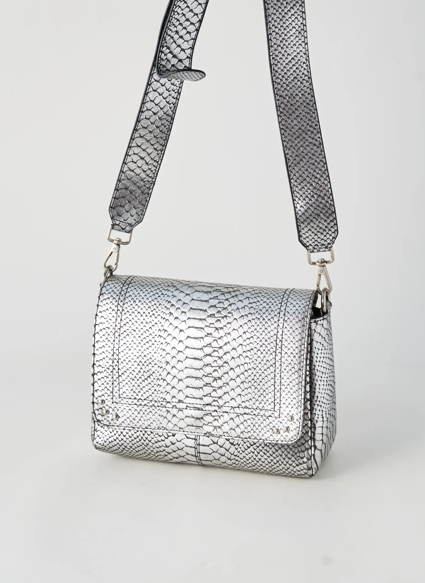 Sac Charlay Stone Argent Forme Rectangulaire