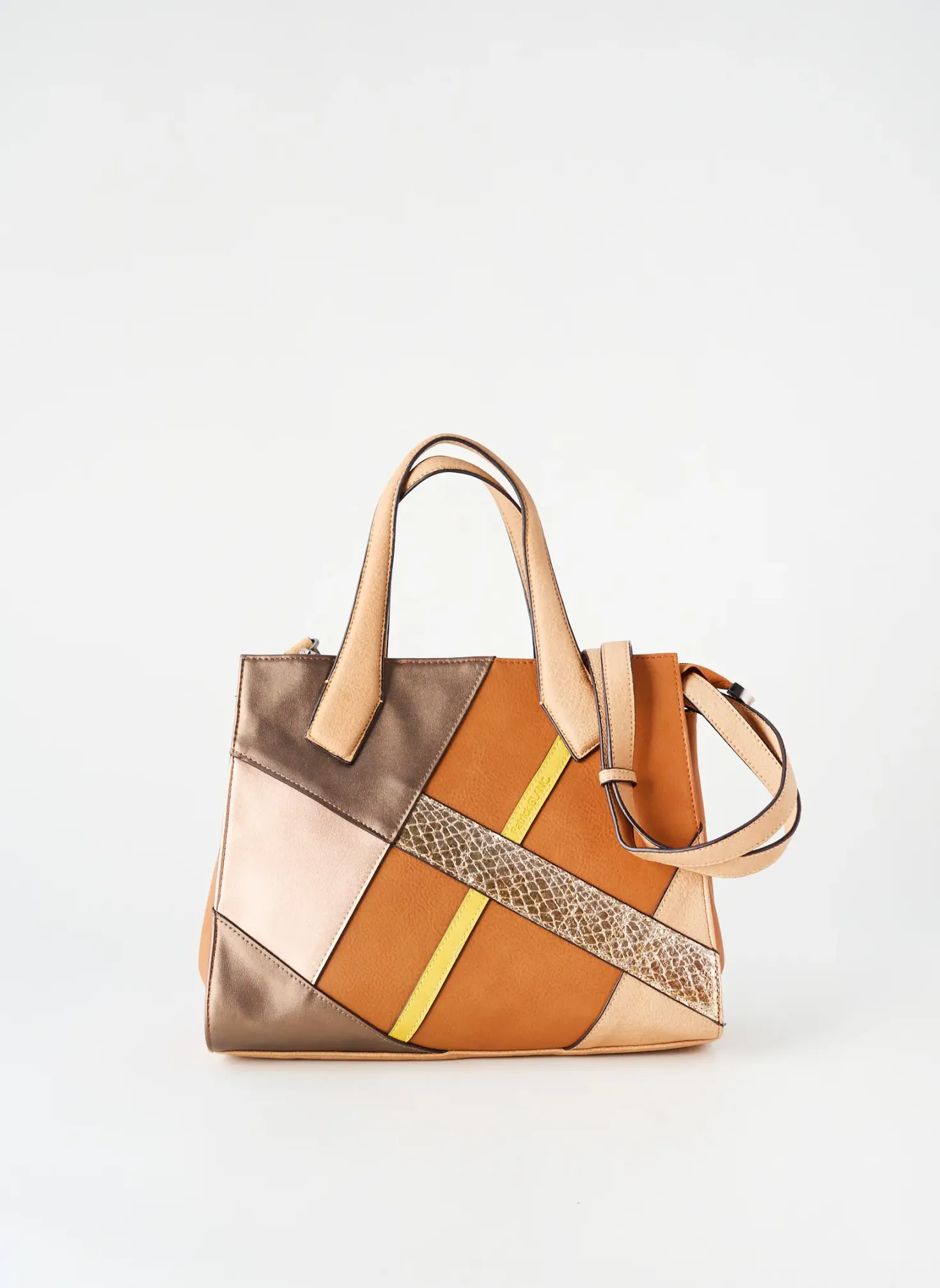 Sac Patrick Blanc Marron Forme Rectangulaire