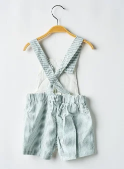 Salopette Petit Bateau Vert Fines Bretelles