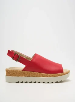 Sandales/nu Pieds Andrea Conti Rouge Talon De 4 À 6cm
