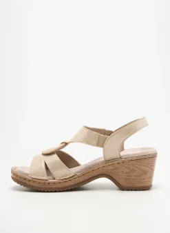 Sandales/nu Pieds Ara Beige Talon De 4 À 6cm