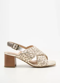 Sandales/nu Pieds Ara Beige Talon De 4 À 6cm