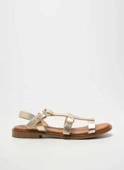 Sandales/nu Pieds Carla Tortosa Or Talon Plat Jusqu'à 3cm