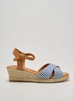 Sandales/nu Pieds Damart Bleu Talon De 4 À 6cm