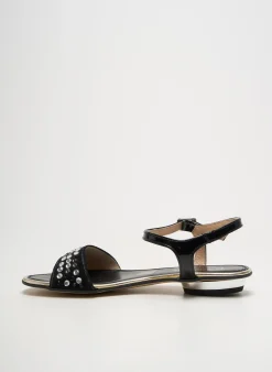 Sandales/nu Pieds D'chicas Noir Talon Plat Jusqu'à 3cm
