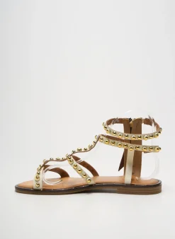 Sandales/nu Pieds Diciottopiu Beige Talon Plat Jusqu'à 3cm