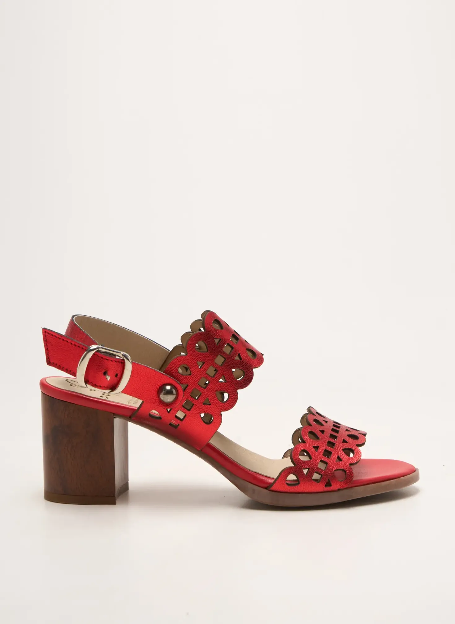 Sandales/nu Pieds Dorking Rouge Talon De 4 À 6cm