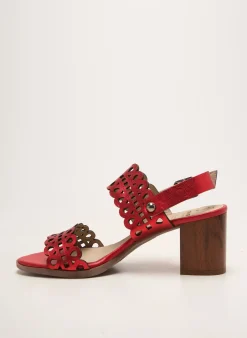 Sandales/nu Pieds Dorking Rouge Talon De 4 À 6cm