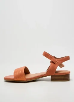 Sandales/nu Pieds Emilie Karston Orange Talon Plat Jusqu'à 3cm