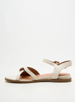 Sandales/nu Pieds Emilie Karston Beige Talon Plat Jusqu'à 3cm